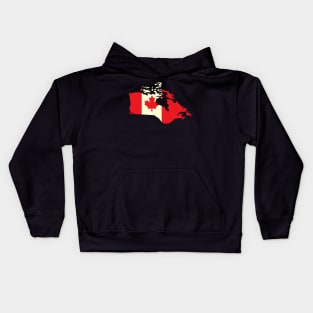 Canadian Flag Map and Leaf Kids Hoodie